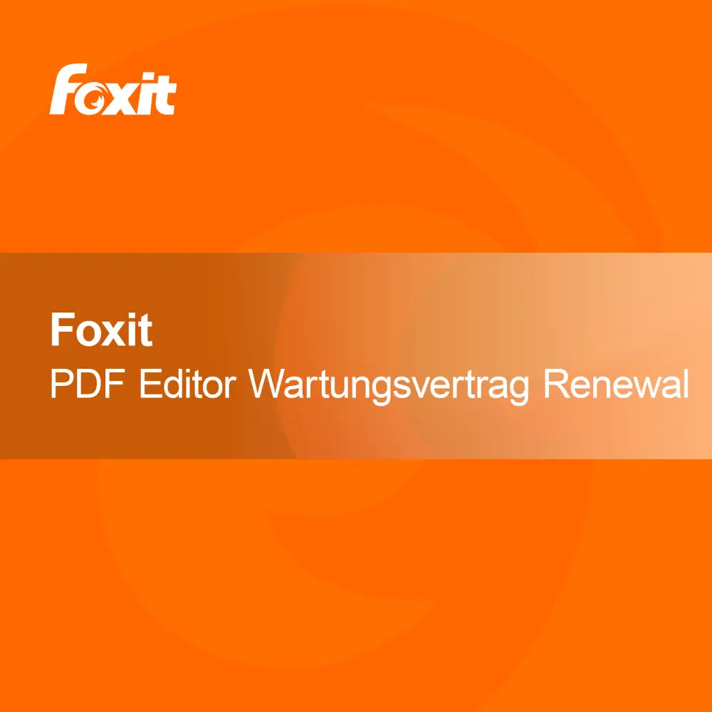 Foxit PDF Editor Maintenance Contract Renewal